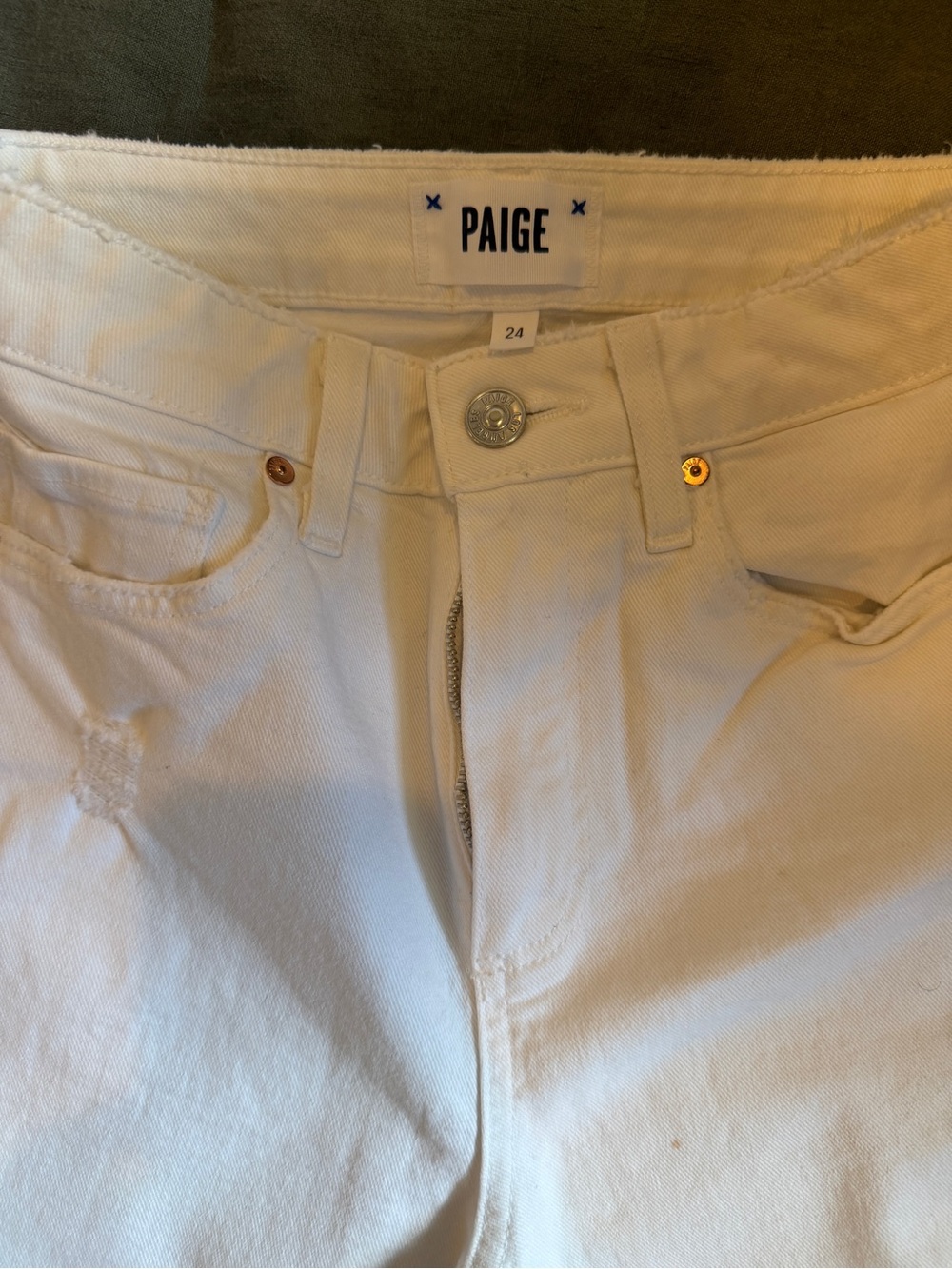 PAIGE Cream High-Rise Women's Jeans